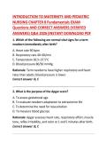 Introduction to Maternity and Pediatric Nursing &ndash; Chapter 8 Fundamentals Exam Questions with Correct Answers