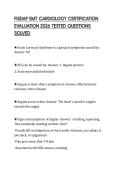 FISDAP EMT CARDIOLOGY CERTIFICATION EVALUATION 2026 TESTED QUESTIONS SOLVED