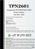 TPN2601 Assignment 50 PORTFOLIO &lpar;COMPLETE ANSWERS&rpar; 2026