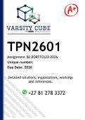 TPN2601 Assignment 50 PORTFOLIO &lpar;DETAILED ANSWERS&rpar; 2026 - DISTINCTION GUARANTEED