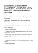 FUNDAMENTALS OF CHEMOTHERAPY IMMUNOTHERAPY ADMINISTRATION ACTUAL EXAM PAPER 2026 QUESTIONS ANSWERS GRADED A&plus;