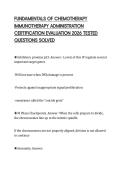 FUNDAMENTALS OF CHEMOTHERAPY IMMUNOTHERAPY ADMINISTRATION CERTIFICATION EVALUATION 2026 TESTED QUESTIONS SOLVED