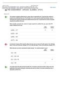 WGU C957 PRE-ASSESSMENT &lpar;PA&rpar; &vert; APPLIED ALGEBRA &lpar;PFXP&rpar; QU 1-15 &vert; QUESTIONS AND ANSWERS &vert; 2026 UPDATE &vert; WITH COMPLETE SOLUTION
