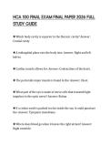 HCA 100 FINAL EXAM FINAL PAPER 2026 FULL STUDY GUIDE