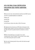 HCA 100 FINAL EXAM CERTIFICATION EVALUATION 2026 TESTED QUESTIONS SOLVED