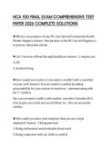 HCA 100 FINAL EXAM COMPREHENSIVE TEST PAPER 2026 COMPLETE SOLUTIONS