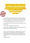 WGU D118 Adults&sol;Older Adults in Primary Care  &lbrace;Diagnosis & Management of Adult Health Problems&rcub;   Comprehensive Resource To Help You Ace 2026-2027  Includes Frequently Tested Questions With ELABORATED  100&percnt; Correct COMPLETE SOLUTIONS  Guaranteed Pass Firs