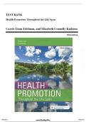 Test Bank  &ndash; Health Promotion Throughout the Life Span &lpar;9th Edition&rpar; By Carole Lium Edelman & Elizabeth Connelly Kudzma &vert; All Chapters Covered &vert; Rated A&plus; &vert; Latest Edition