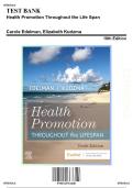 Test Bank with Complete Solutions for Health Promotion Throughout the Life Span Edelman & Kudzma &vert; 10th Edition &vert; 100&percnt; Exam-Ready &vert; Premium Quality