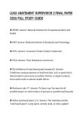 LEAD ABATEMENT SUPERVISOR 2 FINAL PAPER 2026 FULL STUDY GUIDE