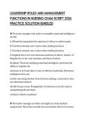 LEADERSHIP ROLES AND MANAGEMENT FUNCTIONS IN NURSING EXAM SCRIPT 2026 PRACTICE SOLUTION BUNDLED
