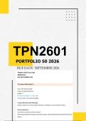 TPN2601 Assignment 50 Portfolio 2026 - Due September 2026