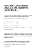 LEWIS&rsquo;S MEDICAL SURGICAL NURSING ACTUAL EXAM PAPER 2026 QUESTIONS ANSWERS GRADED A&plus;