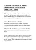 LEWIS&rsquo;S MEDICAL SURGICAL NURSING COMPREHENSIVE TEST PAPER 2026 COMPLETE SOLUTIONS