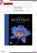 Test Bank with Verified Answers &ndash; Campbell Biology &lpar;12th Edition&rpar; By Lisa A&period; Urry &vert; All Chapters Covered &vert; Rated A&plus; &vert; Latest Edition