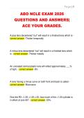 ABO NCLE EXAM 2026  QUESTIONS AND ANSWERS&vert;  ACE YOUR GRADES&period;