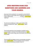 APES MIDTERM EXAM 2026  QUESTIONS AND ANSWERS&vert; ACE  YOUR GRADES&period;