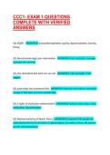 CCC1- EXAM 1 QUESTIONS COMPLETE WITH VERIFIED ANSWERS