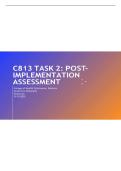 WGU C813 TASK 2&colon; POST- IMPLEMENTATION ASSESSMENT &vert; 2026 Update with complete solutions&period;