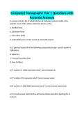 Computed Tomography Test 1 Questions with Accurate Answers
