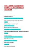 CCC1- EXAM 3 QUESTIONS COMPLETE WITH VERIFIED ANSWERS