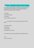 CT Exam 1 Questions with Accurate Answers