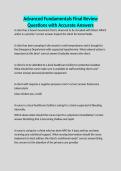 Advanced Fundamentals Final Review Questions with Accurate Answers