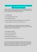 Advance Fundamentals Final Exam Questions with Accurate Answers