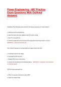 Power Engineering - 4B7 Practice Exam Questions With Outlined Answers
