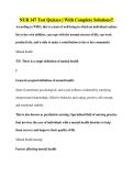 NUR 147 Test Quizzes &vert; With Complete Solutions