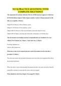 NCCQ PRACTICE QUESTIONS &vert; WITH COMPLETE SOLUTIONS
