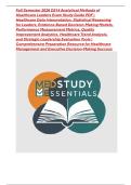 Fall Semester 2026 D514 Analytical Methods of Healthcare Leaders Exam Study Guide PDF &vert; Healthcare Data Interpretation&comma; Statistical Reasoning for Leaders&comma; Evidence-Based Decision-Making Models&comma; Performance Measurement Metrics&comma; Quality Improvement Analytic