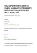 WGU C207 DATA DRIVEN DECISION  MAKING &vert;OA&vert; OBJECTIVE ASSESSMENT&vert;  EXAM QUESTIONS AND ANSWERS&vert;&vert;  LATEST UPDATE 2026 