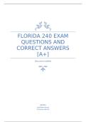 Florida 240 Practice exam questions and answers