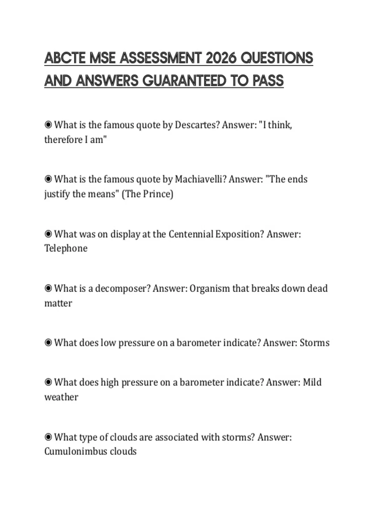 ABCTE MSE ASSESSMENT 2026 QUESTIONS AND ANSWERS GUARANTEED TO PASS ...