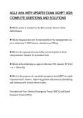 ACLS AHA WITH UPDATES EXAM SCRIPT 2026 COMPLETE QUESTIONS AND SOLUTIONS