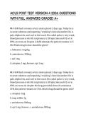 ACLS POST TEST VERSION 4 2026 QUESTIONS WITH FULL ANSWERS GRADED A&plus;