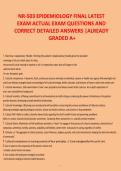 NR-503 EPIDEMIOLOGY FINAL LATEST  EXAM ACTUAL EXAM QUESTIONS AND  CORRECT DETAILED ANSWERS &vert;ALREADY GRADED A&plus;
