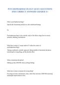PSYCHOPHARMACOLOGY QUIZ I QUESTIONS AND CORRECT ANSWERS GRADED A&plus;