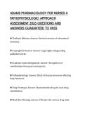 ADAMS PHARMACOLOGY FOR NURSES A PATHOPHYSIOLOGIC APPROACH ASSESSMENT 2026 QUESTIONS AND ANSWERS GUARANTEED TO PASS