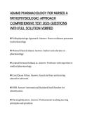 ADAMS PHARMACOLOGY FOR NURSES A PATHOPHYSIOLOGIC APPROACH COMPREHENSIVE TEST 2026 QUESTIONS WITH FULL SOLUTION VERIFIE
