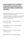 ADAMS PHARMACOLOGY FOR NURSES A PATHOPHYSIOLOGIC APPROACH EXAM SCRIPT 2026 COMPLETE QUESTIONS AND SOLUTIONS