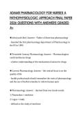 ADAMS PHARMACOLOGY FOR NURSES A PATHOPHYSIOLOGIC APPROACH FINAL PAPER 2026 QUESTIONS WITH ANSWERS GRADED A&plus;