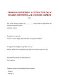 GEORGIA RESIDENTIAL CONTRACTOR EXAM 2026-2027 QUESTIONS AND ANSWERS GRADED A&plus;