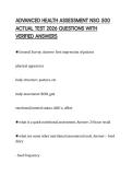 ADVANCED HEALTH ASSESSMENT NSG 500 ACTUAL TEST 2026 QUESTIONS WITH VERIFIED ANSWERS
