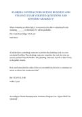 FLORIDA CONTRACTOR LICENSE BUSINESS AND FINANCE EXAM VERIFIED QUESTIONS AND ANSWERS GRADED A&plus;