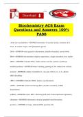 Biochemistry ACS Exam Questions and Answers 100&percnt; PASS