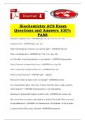 Biochemistry ACS Exam Questions and Answers 100&percnt; PASS