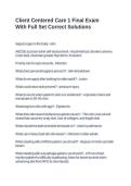 Client Centered Care 1 Final Exam With Full Set Correct Solutions