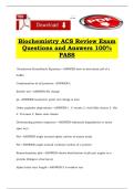 Biochemistry ACS Review Exam Questions and Answers 100&percnt; PASS